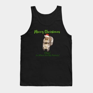 Squirrel With Santa Hat T-shirt Tank Top